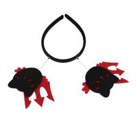 Mikinona 3pièces Serre-têtes Chat Maléfique Noir Accessoire Coiffure Halloween pour Déguisements et Cosplay Bandeau Cheveux Chat Facile Nettoyage