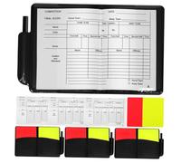 Mikinona 4 Ensembles Set de Cartons Arbitre Rouge et Jaune PVC avec Carnet de Scores et Crayon Accessoires pour Arbitres de Football Volleyball et Soccer