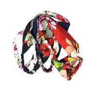 Mikinona 4 Pièces Bandeaux Vintage Bandeaux Imprimés Noués Accessoires Élégants pour Rouge Noir