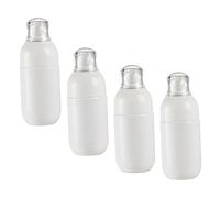 Mikinona 4 Pièces Bouteille De Lotion De Type Poussoir Bouteilles Rechargeables De Voyage Bouteilles De Voyage Étanches Bouteille Portable De Voyage Liquide Taille Voyages Plastique Blanche