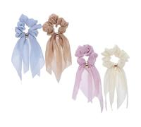 Mikinona 4 Pièces Bow Hair Ties For Women Elastic Bowknot Scrunchies In And Comfortable Ponytail Holders For Parties School And Daily Wear