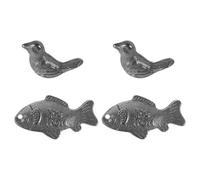 Mikinona 4 Pièces Cast Iron Fish Bird Cooking Tools Reusable Vegan Iron Supplement For Athletes And Anemia Dietary Enrichment Natural Kitchen Accessory