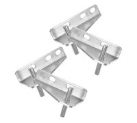 Mikinona 4 pièces Charnières de Porte de Réfrigérateur Acier Inoxydable avec Capuchon Caoutchouc Remplacement Facile pour Congélateur Installation Simple et Silencieuse Espacement