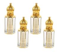 Mikinona 4 Pièces Contenants D'huiles Essentielles Bouteilles De Parfum Vides Golden
