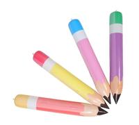 Mikinona 4 Pièces Crayons Gonflables Géants PVC Décorations de Classe pour Rentrée et Célébrations de Fin Année Ballons Faciles à Gonfler pour Fête Scolaire