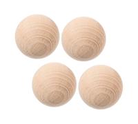 Mikinona 4 Pièces Croquet Bois Naturel Lot de Boules Résistantes pour Jeux de Pelouse Plein Air Jouets Sportifs pour Garçon Fille et Réunions Familiales