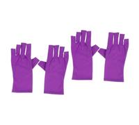 Mikinona 4 Pièces de manucure demi-doigts UV gel manucure de protection manucure mitaine sport de salon de manucure d'art d'ongle tissu en polyester