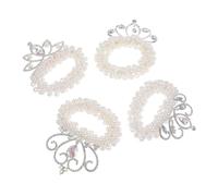 Mikinona 4 pièces Élastiques à Cheveux Ornement de Couronne Décoratifs et Extensibles pour Tresses Chignons et Queues de Cheval Accessoires Féminins Élégants