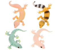 Mikinona 4 pièces Figurines Lézards Réalistes Décor Reptile de Bureau Modèles Artificiels Accessoires Pédagogiques pour Apprentissage et Décoration Jardin Balcon