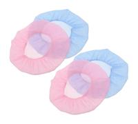 Mikinona 4 Pièces Filets de Cheveux Maille pour Dormir Bonnet de Nuit Respirant et Élastique Couvre-chef Réutilisable pour Cheveux Bouclés et Lisses Bleu et Rose