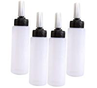 Mikinona 4 Pièces Flacon De Teinture Capillaire Doseur Flacon Vide Rechargeable Pour Coiffure Applicateur Pour Cheveux Facile à Nettoyer