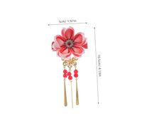 Mikinona 4 Pièces Floral Hairpin Barrettes For Japanese And Chinese Hanfu Style Hair Clips With Tassels Elegant Traditional Flower Accessories For Party And Costume