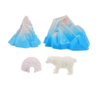 Mikinona 4 pièces Miniature Igloo Model Set with Figurines Realistic Decoration for and Dioramas Small Plastic Ice Igloo Toy for Winter Display