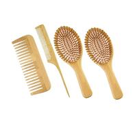 Mikinona 4 Pièces Peigne à Cheveux Brosses Brosse à Cheveux Anti-casse Peignes Brosse à Cheveux Démêlante Balayer Peigne à Queue De Rat Brosse Pour Peigne Pour Cuir Chevelu Bambou