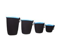 Mikinona 4 Pièces Pochette pour Objectifs Néoprène Étanche de Étuis de Protection pour Objectifs de Caméra Sacoche Photo Pratique et Choc Couleur