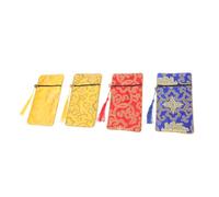 Mikinona 4 pièces Pochettes de Rangement Bouddhistes Brocart Lot de Ethniques pour Écritures et Bijoux Protection Anti-chute pour Voyage et Usage Quotidien
