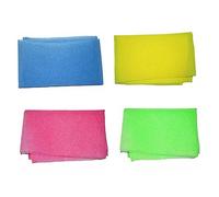 Mikinona 4 Pièces Serviette de Bain Exfoliante Nylon de Serviettes Colorées Vert Rose pour Gommage et Doux