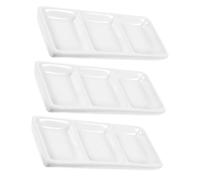 Mikinona 4 pièces Set de Assiettes Divisées Céramique Blanche Compartiments Bols à Sauce pour Apéritif Condiments Snacks et Sauces Vaisselle Compatible Lave-vaisselle Réutilisable