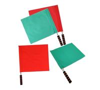 Mikinona 4 pièces Set de Drapeaux Signalisation Arbitre Acier Inoxydable Rouge et Vert Drapeaux Course et Match pour Conduite et Avertissement Lors Événements