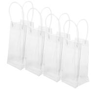 Mikinona 4 pièces Transparente Multifonction pour Bouteilles de Vin Lot de Durables PVC Étanche pour Transport et Emballage Cadeau 4pcs