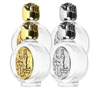 Mikinona 4pièces Lot De Bouteilles Verre Rechargeables Pour Eau Bénite Pour Baptême Et Huiles Essentielles