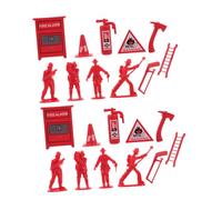 Mikinona 5 Ensembles Plastic Fire Extinguishers with Fire Station Accessories for Dollhouse Pretend Play and Group Fun