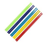 Mikinona 5 Paires Lot Baguettes Nylon Antidérapantes Multicolores pour Percussion Jazz Entraînement Batteurs Jeunes