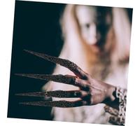 Mikinona 5 pièces Anneaux Dongles Creux Gothique Griffes de Doigt Allongées pour Cosplay Halloween Accessoires Faux Ongles Décoratifs Résistants et
