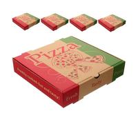 Mikinona 5 Pièces Boîtes À Pizza Pliables Carton Résistantes à Huile pour Restauration et Camping Conteneurs de Rangement et Emballage Alimentaire