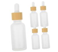 Mikinona 5 pièces Lot de Flacons Compte Gouttes Verre avec Couvercle Étanches et Réutilisables pour Huiles Essentielles et Aromathérapie