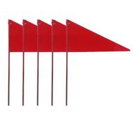 Mikinona 5 pièces Petits Drapeaux de Marquage Fer Rouge pour Jardin Drapeaux de Pelouse Irrigation Résistants et Durables avec Piquets pour Repérer Arroseurs et Campings