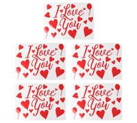 Mikinona 5 Pièces Stickers Décoratifs pour Ballons Rouge Accessoires de Fête Anniversaire Mariage Décoration PVC