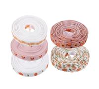 Mikinona 5 Rouleaux Rubans Gros-grain Thanksgiving Polyester Citrouille et Érable Automnales Rubans pour Projets DIY Décorations de Fête Automne Lot