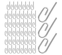 Mikinona 50 Crochets Métalliques Argentés pour Rideaux, Crochet Caché, Installation sans Perçage, Petits Crochets pour Tringles à Rideaux, Usage Intérieur en Chambre et Salon