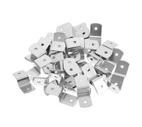 Mikinona 50 Pcs Z Shape Picture Frame Clips, Iron Framing Fasteners, Silver, for Photo Frames, Shelving and Table Tops, Versatile Applications, Smooth Surface