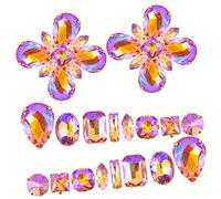 Mikinona 50 Pièces Rhinestones à Coudre Décorations Verre pour Créations Diy Matériaux Artisanaux pour Vêtements Accessoires Formes Mélangées Ab