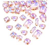 Mikinona 50 Pièces Strass à Coudre Verre de Décorations à Griffes Dorées pour Diy Vêtements Accessoires Artisanat pour Créer Uniques Créations
