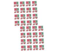 Mikinona 50feuilles Autocollants Imperméables De Drapeaux Nationaux Temporaires Pour Événements Sportifs Stickers Faciaux Amusants Pour Soutien Patriotique