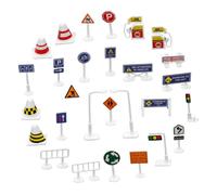 Mikinona 56 pièces Set de Panneaux Routiers Éducatifs DIY pour Garçon Fille Jeu de Signalisation Améliore la Motricité et Imagination Activités Familiales Sécurisées