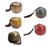 Mikinona 5pièces Bocaux De Conservation Céramique Boîte De Conservation Hermétique Boîte Céramique Pour Thé Bonbons Café Et Autres Articles