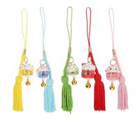Mikinona 5pièces Dragonne Pour Téléphone Cordon Pendentif Pour Smartphone Joli Chat Ornement à Suspendre Pour Clés