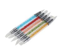 Mikinona 5pièces Pinceau De Sculpture Silicone Pour Nail Art Ensemble De Outils à Double Tête Pour Outils De Décoration Des Ongles Avec Poignées Aléatoires