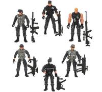 Mikinona 6 pièces Figurines Soldat Plastique Modèles Flexibles Poupées Miniatures Jouets Simulation Soldats Garçon Fille Jeux Interactifs Sécurisés