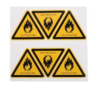 Mikinona 6 Pièces Lot de 6 Autocollants Triangulaires D’avertissement Incendie Réfléchissants, Vinyle Résistant Imperméable, Format Grand pour Panneaux de Sécurité Industriels, Bureau,