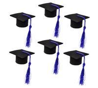 Mikinona 6 Pièces Mini Chapeaux de Graduation Décorations de Bouteille de Vin pour Remise de Diplômes Accessoires Amusants pour Célébrations Festives