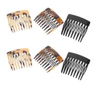 Mikinona 6 Pièces Mini French Side Combs Anti-static Acetate Hair Clips For Women Travel Portable Pocket Hair Comb For Bun Chignon Up-do Styling
