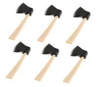 Mikinona 6 Pièces Miniature Set Realistic Wooden Dollhouse Gardening Tools Safe Natural Wood Toy Hatchet for Halloween Party Favors and Dollhouse Decoration