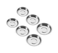 Mikinona 6 pièces Set de Coupelles Sauce Acier Inoxydable Bols Ronds pour Sauce et Apéritif Assiettes à Condiments Polyvalentes pour Dips et Assaisonnements