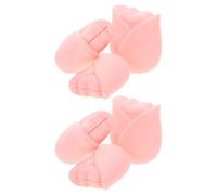 Mikinona 6 Pièces Silicone Makeup Brush Covers Rose Shape Dustproof Organizer Case for Women Travel Cosmetic Brush Protector Holder Reusable Storage Set