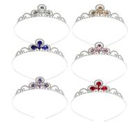 Mikinona 6pièces Couronne Élégante Pour Femme -tête Diadème Avec Cristal Pour Mariage Et Soirées